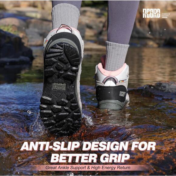 R CORD Womens Waterproof Breathable Non-slip Hiking Boot for Outdoors - Picture 2 of 6